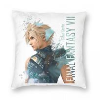 Cloud Strife Final Fantasy Square Pillowcase Polyester Linen Velvet Printed Zip Decor Throw Pillow Case Sofa Seater Cushion Case 12x12Inch gray