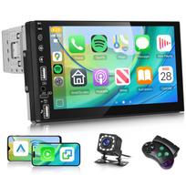 Hodozzy 1Din automobilio stereosistema, belaidis Carplay/Android Auto palaikymas, belaidis, 7 colių jutiklinis ekranas, 1Din