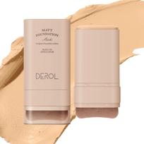 DEROL Hydrating Eraser Foundation Stick with Brush - Lightweight & Translucent Concealer Foundation beige