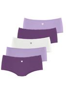 LASCANA Kelnaitės paaukštintu liemeniu gervuogių spalva / šviesiai violetinė / balta
