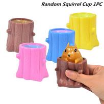 Funny Pumpkin Squirrel Astronaut  Block Squeeze Anti-stress Toy Hide and Seek Figures Stress Relief Fidget Toys For Kids Adult white