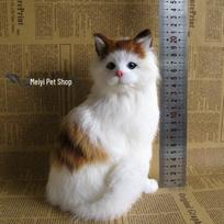 Creative Decorative Crouching Cat Model: Persian & Calico Cats white