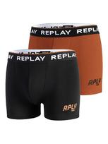 REPLAY Boxer trumpikės ruda (konjako) / juoda / balta