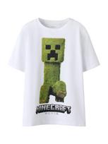 NAME IT Marškinėliai 'NKMNORAN MINECRAFT' pilka / žalia / juoda / balta