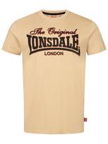 LONSDALE Marškinėliai 'Cotha' smėlio / granatų spalva / juoda