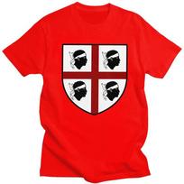 Custom Sardinia Flag Four Moors T Shirts Men ShortSleeve Italy Sardegna Coat Of Arms Tshirts Tee Pure Cotton Slim Fit Tshirt M black