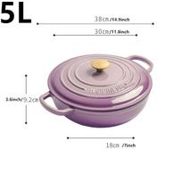 30cm Enameled Cast Iron Dutch Oven with Loop Handle 5L Saucepan Heavy Soup Pot Casserole Dish Kitchen Utensil Enamel Braised Pot pink