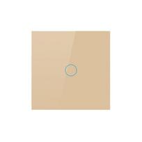 Crystal Glass Panel LED Light Switch AC100-240V EU Plug Wall Light Switch 1/2/3 Gang Fire-Resistant Touch Switch Home Lighting beige