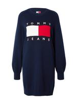 Tommy Jeans Megzta suknelė tamsiai mėlyna / raudona / balta