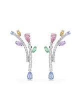Swarovski Auskarai šviesiai mėlyna / levandų spalva / rožių spalva / sidabrinė
