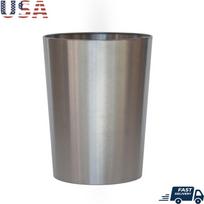 Brushed Nickel Metal Wastebasket 2.2 Gal Durable Open Top Trash Can Decorative Silver Trash Bin Bathroom Indoor Use United States gray