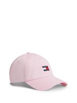 Tommy Jeans Kepurė 'Heritage Logo Baseball' tamsiai mėlyna / rožių spalva / ryškiai raudona / balta