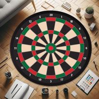 Dartboard Rug - Game Room Decor for Dart Players, Target Design Sports Mat, Unique Gift for Dart Lovers 80cm x 80cm blue