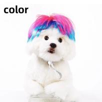 Interesting Pet Wig Universal Cat Dog Bangs Bob Wig Head Cover for Cosplay Halloween Christmas Role-playing Fashion Fun Pet Hair white