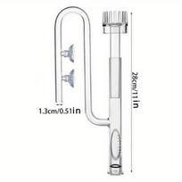 Aquarium Water Pump Inlet Tube Glass Pipe Inflow Surface Skimmer Fish Tank Effectively Absorb Organic Matter Removes Scums 1.3cm-0.51in white
