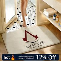 Soft Absorbent Non-Slip Rug Game A-Assassins Creed Floor Mat Home Decor Doormat Bedroom Floor Mat Shower Carpet 40x60cm white