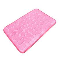 Coral Velvet Floor Mat, with Pebble Pattern Bathroom Carpet, Absorbent Non-Slip Door Mat for Bathroom Entryway Kitchen 40x60cm šviesiai rausvos spalvos