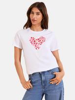 Lipsy Marškinėliai 'Wear It With Love' auksas / rožių spalva / raudona / balta