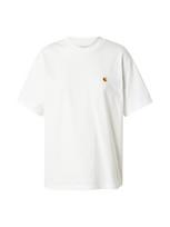 Carhartt WIP Marškinėliai 'Chase' šafrano spalva / balta