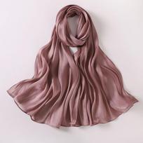 Fashion Solid Color Silk Scarf Shining Long Sunscreen shawl Soft Chiffon Ramadan Long Scarf Outdoor gray