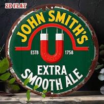 John Smiths Metal Ale Sign in Vintage Bar Wall Decor Smooth 20x20cm(8x8inch) red