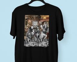 Drunk Writers T shirt, Charles Bukowski, Jack London, Ernest Hemingway, Jack Kerouac, William S Burroughs, Together, The Writer Bar XL gray