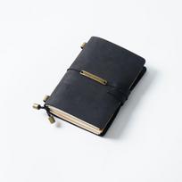 Handmade Genuine Leather Vintage Cowhide Cover Traveler Notebook Elegant Sketchbook Organiser Planner Journal Hardcover Style (Black,Passport 13.5x10.5cm) juoda