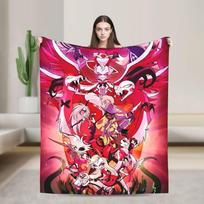 VOX H-Hazbin Hotel Alastor Game Blanket Travel Flannel Throw Blanket For Couch Chair Soft Warm Custom Quality Bedspread Size: 75*100cm, Weight: 230 GSM red
