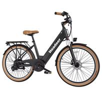 HEADEER BD26195 26 colių elektrinis dviratis kelionėms, 7 pavarų, anglies plieno rėmas, 350W variklis, 48V 11,5Ah baterija, elektrinis dviratis, didžiausias greitis 35 km/h juoda