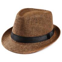 Unisex Skrybėlė Vyrams Moterims Fedora Trilby Plačiabrylė Šiaudinė Kepurė Paplūdimio Saulės Džentelmenas Suaugusiųjų M kava