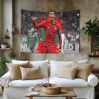 C-Cristiano R-Ronaldo CR7 Anime Tapestry Hanging Tarot Hippie Wall Rugs Dorm Home Decor 100X70CM gray