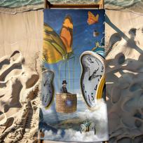Art Salvador D-Dali Towel Sports Quick Dry Travel Camping Gear Sandproof Soft Light Large Beach Towel 130x80cm gray