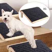 Dog Ramp for Stairs Indoor Pet Climbing Foldable Staircase Sturdy Wood Construction Anti beige