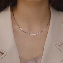 Snake Chain Necklace Stainless Steel Gold Choker Herringbone Neck Chains for Women Men Jewelry Valentine Gift 40-45cm gray