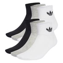 ADIDAS ORIGINALS Kojinės 'Mid Ankle 6 Pairs' margai pilka / juoda / balta