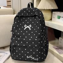 Schoolbag Campus Atmosphere High Value School Bag College Student Cute Polka Dot Backpack Large Capacity Girl Student Backpack black
