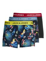 JACK & JONES Boxer trumpikės mėlyna dūmų spalva / geltona / raudona / juoda