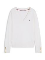 TOMMY HILFIGER Megztinis 'Gold-tone Button Cuff' dramblio kaulo