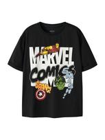 NAME IT Marškinėliai 'NKMALFI MARVEL' šviesiai geltona / tamsiai raudona / juoda / balta