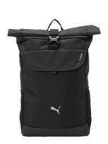 PUMA Sportinė kuprinė 'TECH Roll Top' juoda / balta