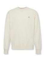 Calvin Klein Jeans Megztinis 'Monogram Embroidery Relaxed' vilnos balta
