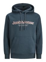 JACK & JONES Megztinis be užsegimo 'JORLakewood' benzino spalva / persikų spalva / juoda / balta