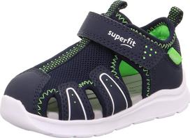 SUPERFIT Sandalai 'Wave' kobalto mėlyna / šviesiai žalia / balta