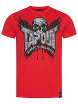 Tapout Marškinėliai 'Creston' pilka / raudona / juoda
