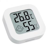 LCD skaitmeninis termometro higrometras vidaus patalpos elektroninis temperatūros drėgmės matuoklis jutiklio matuoklio oro stotis namams balta
