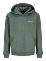Jack & Jones Junior Džemperis 'JORNORREBRO TYPO' žalia / natūrali balta