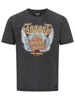 Tapout Marškinėliai 'Dellano' žaliosios citrinos spalva / pilka / šviesiai raudona / balta
