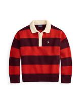 Polo Ralph Lauren Megztinis gelsvai pilka spalva / raudona / vyno raudona spalva