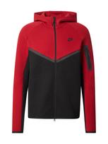Nike Sportswear Džemperis 'Tech Fleece' tamsiai pilka / raudona / juoda