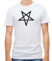 Pentagram Satanic Goat Pentagram Gothic Short Sleeve  T- Shirt Men G808 M white